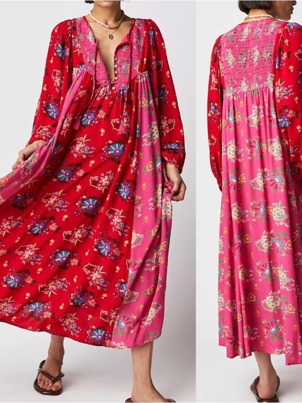 Spell Solstice Boho Dress in Salsa Rose,